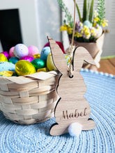 Load image into Gallery viewer, Personalised Wooden Bunny Ornament – Custom Easter Decoration