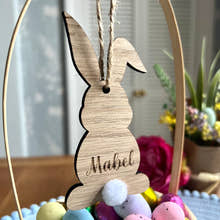 Load image into Gallery viewer, Personalised Wooden Bunny Ornament – Custom Easter Decoration