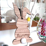Load image into Gallery viewer, Personalised Wooden Bunny Ornament – Custom Easter Decoration
