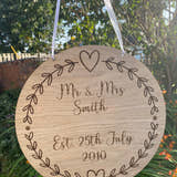 Load image into Gallery viewer, Personalised Oak Wedding Day Sign - Mr & Mrs