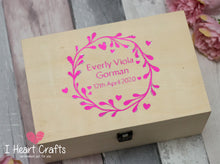 Load image into Gallery viewer, Woodland Hinged Wooden Memory Box