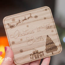 Load image into Gallery viewer, Personalised Christmas Coaster - Any Name craft product