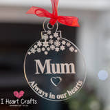 Load image into Gallery viewer, Snowflake Bauble In Memory Personalised Tree Decoration craft product