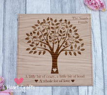 Load image into Gallery viewer, Wooden Personalised Family Tree Plaque