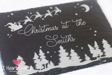 Load image into Gallery viewer, Rustic Engraved Personalised Slate Christmas placemat craft product