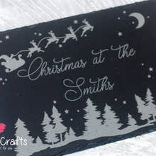 Load image into Gallery viewer, Rustic Engraved Personalised Slate Christmas placemat craft product