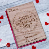 Load image into Gallery viewer, 'Happy Valentine's Day' - wooden Valentines Card craft product