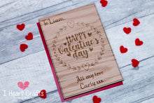 Load image into Gallery viewer, 'Happy Valentine's Day' - wooden Valentines Card