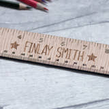Load image into Gallery viewer, Personalised Oak Ruler craft product