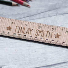 Load image into Gallery viewer, Personalised Oak Ruler craft product