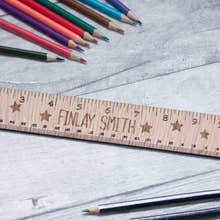 Load image into Gallery viewer, Personalised Oak Ruler craft product