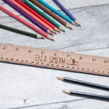 Load image into Gallery viewer, Personalised Oak Ruler craft product