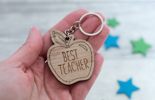 BEST TEACHER Oak Teacher's Keyring craft product