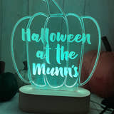 Load image into Gallery viewer, Personalised Pumpkin LED Light up stand craft product