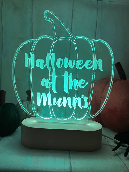 Personalised Pumpkin LED Light up stand craft product