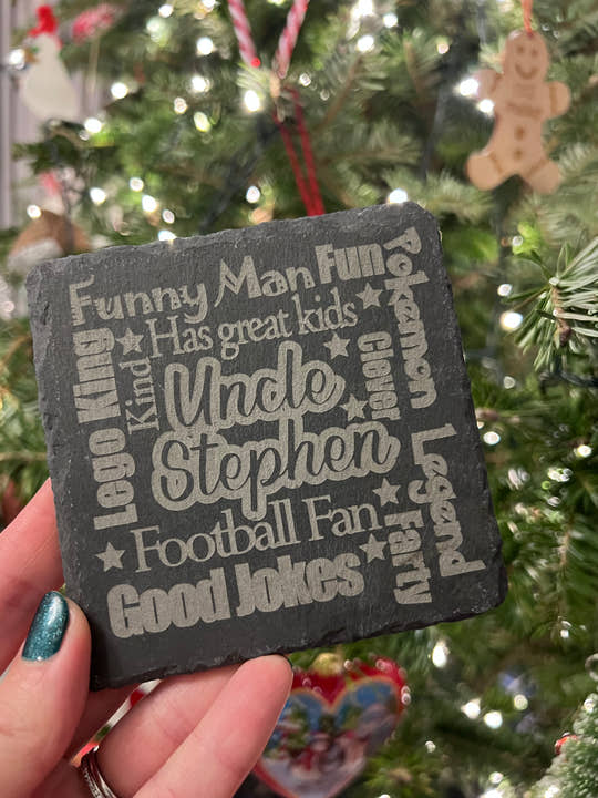 Just for you - Slate Coaster - Any Name - 10 words