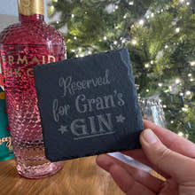 Load image into Gallery viewer, Personalised Slate Drinks Coaster – Gift for Mum, Nan & More