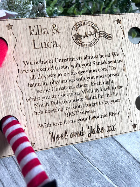 Personalised Elf arrival postcard craft product