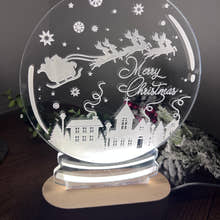 Load image into Gallery viewer, Merry Christmas LED Light up Snowglobe craft product