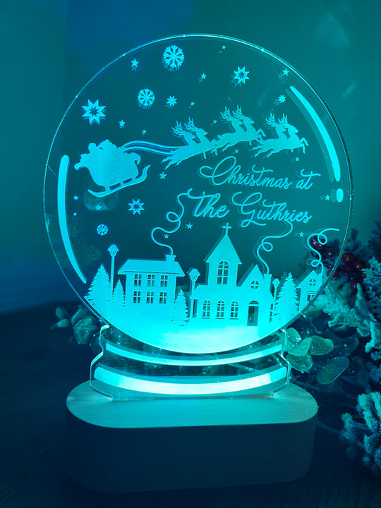 Christmas LED Light up Snowglobe - personalised craft product