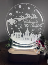Load image into Gallery viewer, Colour Change Christmas LED Light up Snowglobe - personalised