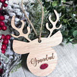 Load image into Gallery viewer, Personalised Reindeer Tree Decoration craft product
