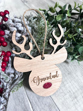 Load image into Gallery viewer, Personalised Reindeer Tree Decoration