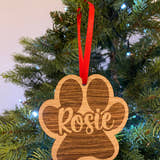 Load image into Gallery viewer, Oak Paw Print Pet Personalised Tree Decoration craft product