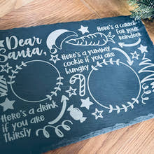 Load image into Gallery viewer, Slate Santa Platter - Rustic Slate - Personalised Christmas placemat
