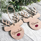 Load image into Gallery viewer, Personalised Reindeer Tree Decoration craft product