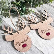 Load image into Gallery viewer, Personalised Reindeer Tree Decoration craft product