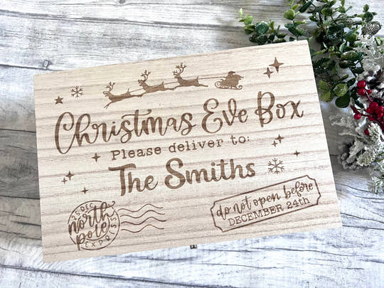 Family Wooden Christmas Eve Box craft product