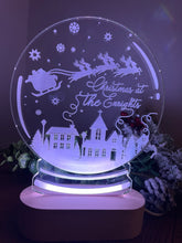 Load image into Gallery viewer, Colour Change Christmas LED Light up Snowglobe - personalised