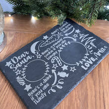 Load image into Gallery viewer, Slate Santa Platter - Rustic Slate - Personalised Christmas placemat