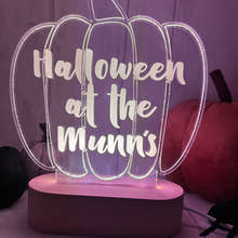 Load image into Gallery viewer, Personalised Pumpkin LED Light up stand craft product