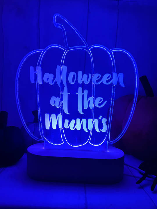 Personalised Pumpkin LED Light up stand craft product