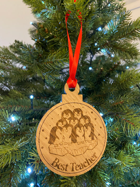 Oak Teacher Penguin Tree Decoration craft product