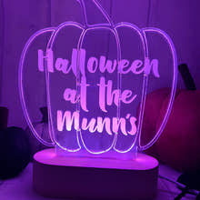Load image into Gallery viewer, Personalised Pumpkin LED Light up stand craft product