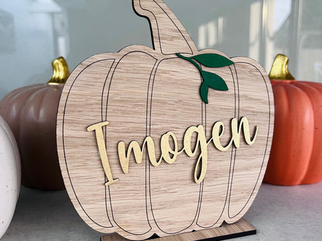 Personalised wooden Halloween pumpkins