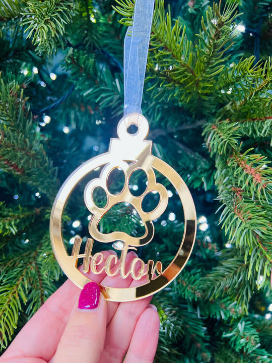 Paw Print - 'Any Name' Christmas Tree Decoration
