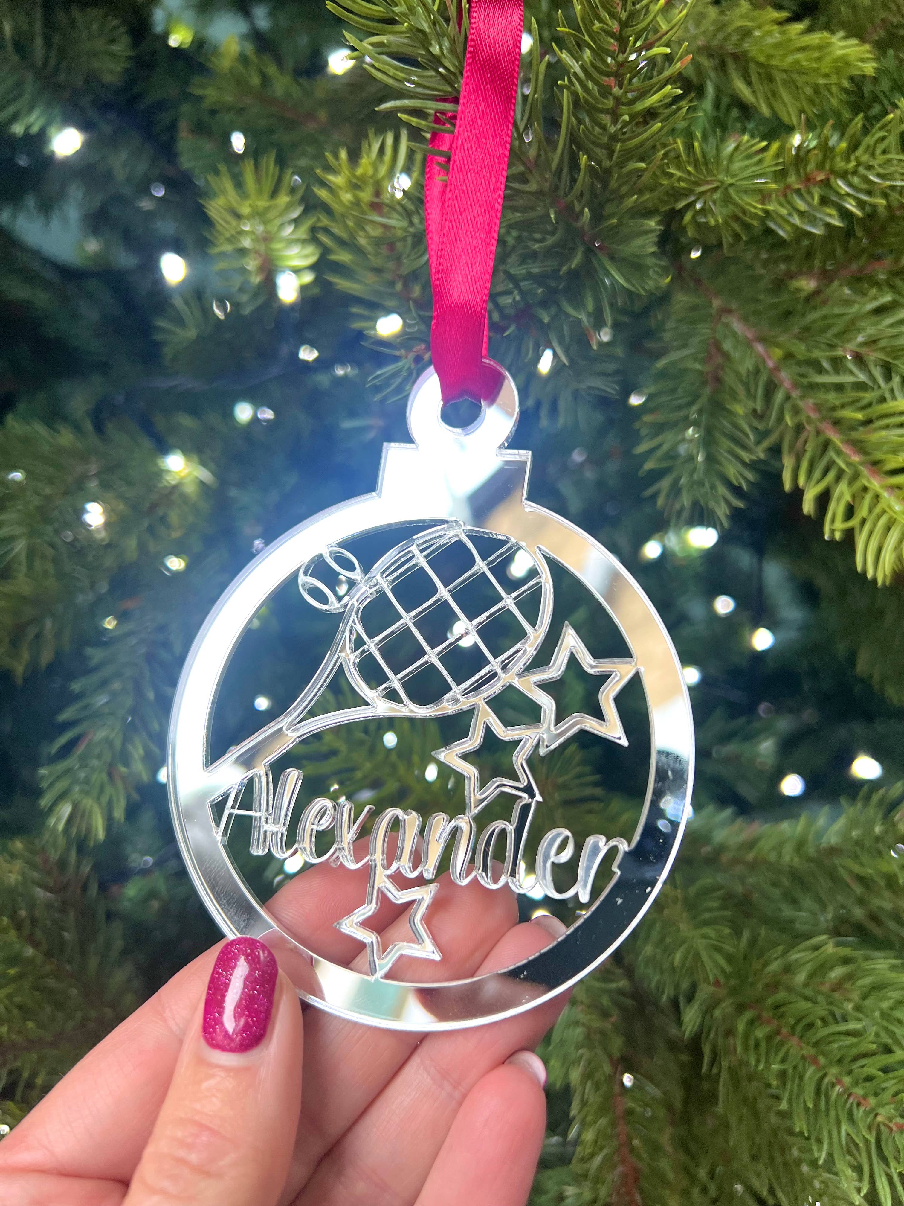 Tennis - 'Any Name' Christmas Tree Decoration craft product