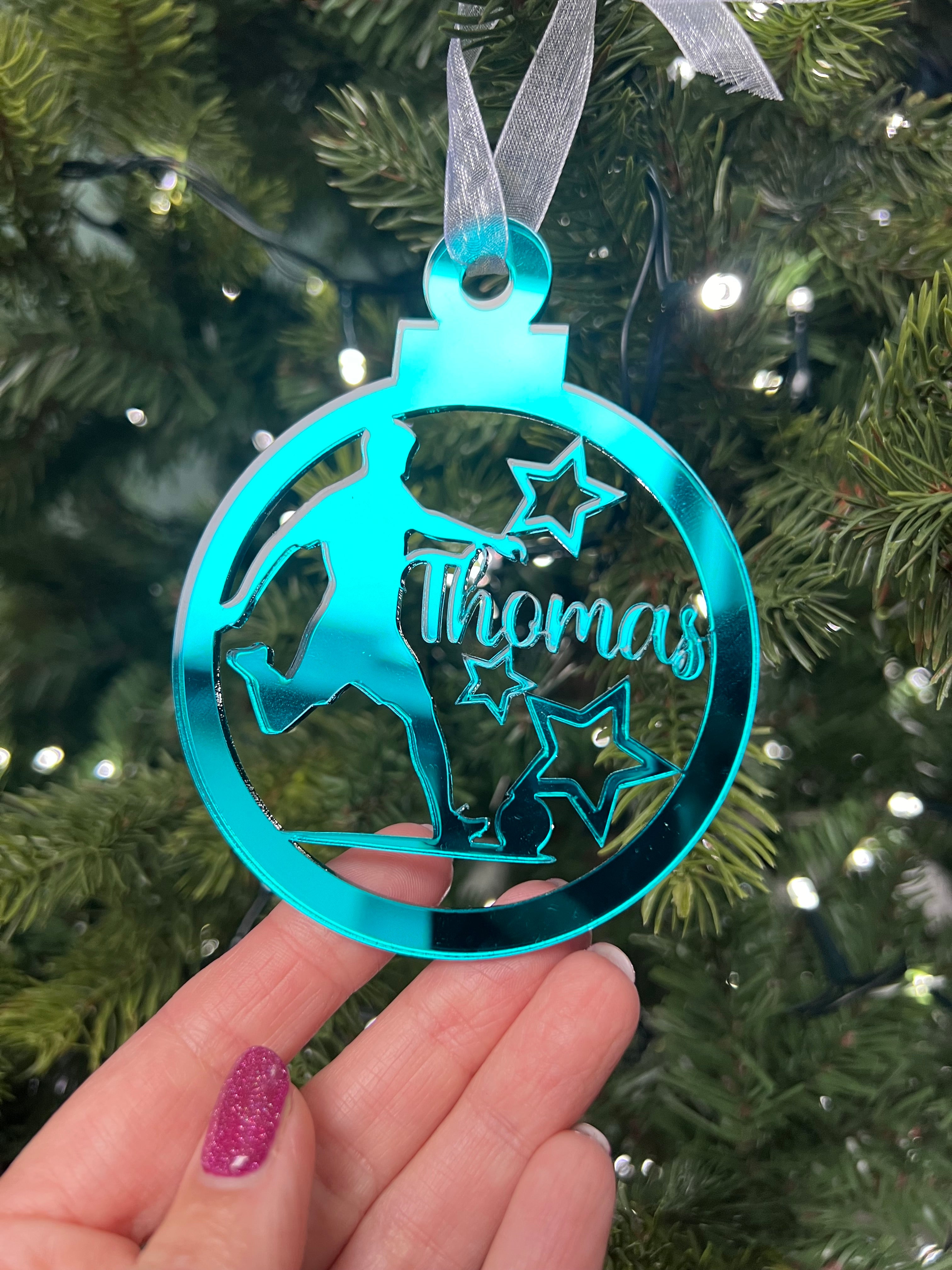 Load image into Gallery viewer, Footballer - 'Any Name' Christmas Tree Decoration craft product
