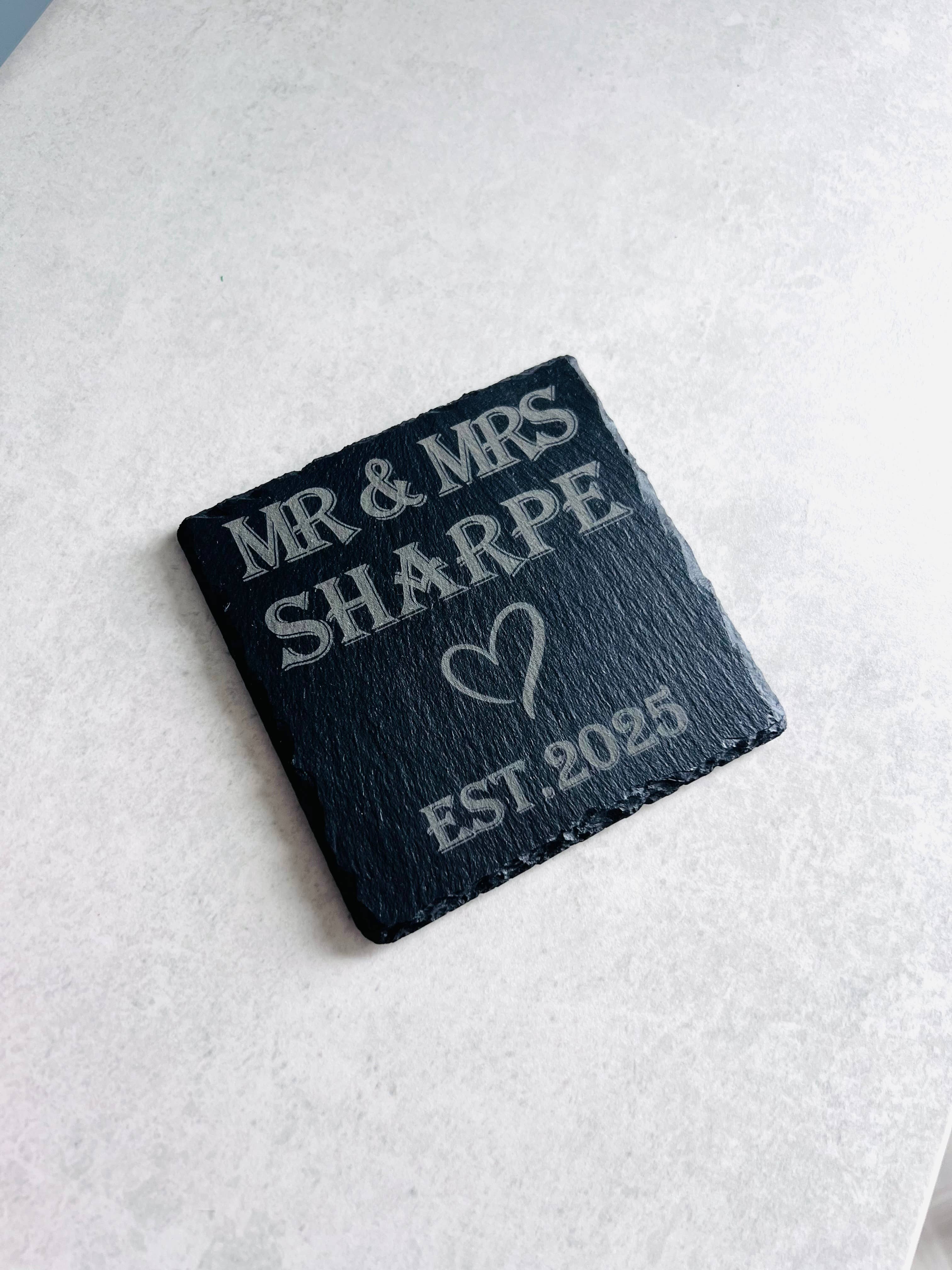 Mr & Mrs Slate Coasters craft product