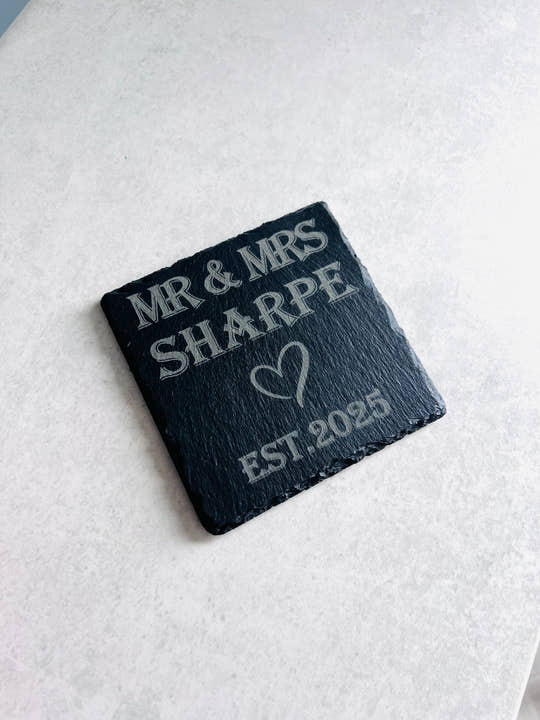 Mr & Mrs Slate Coasters craft product