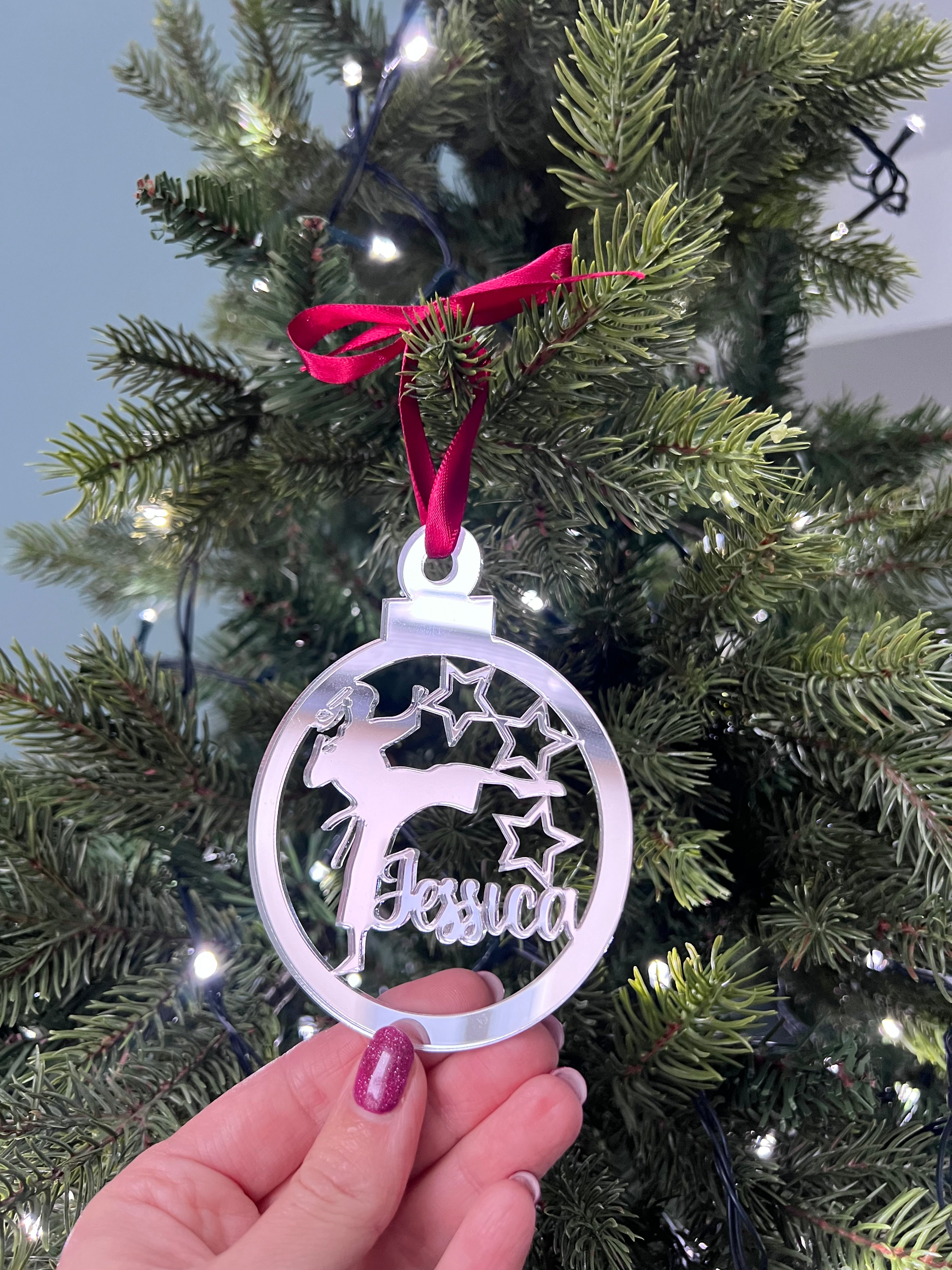 Load image into Gallery viewer, Karate Girl - 'Any Name' Christmas Tree Decoration
