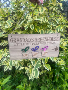 Personalised Grandad Greenhouse Sign