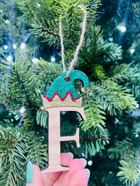 Elf ‘Initial’ Christmas Tree Decoration craft product