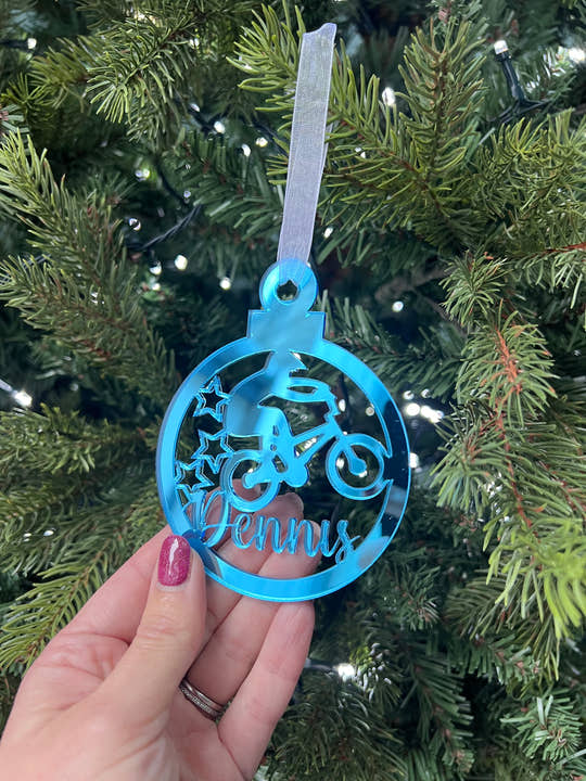 BMX 'Any Name' Christmas Tree Decoration craft product