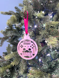 Gamer - 'Any Name' Christmas Tree Decoration