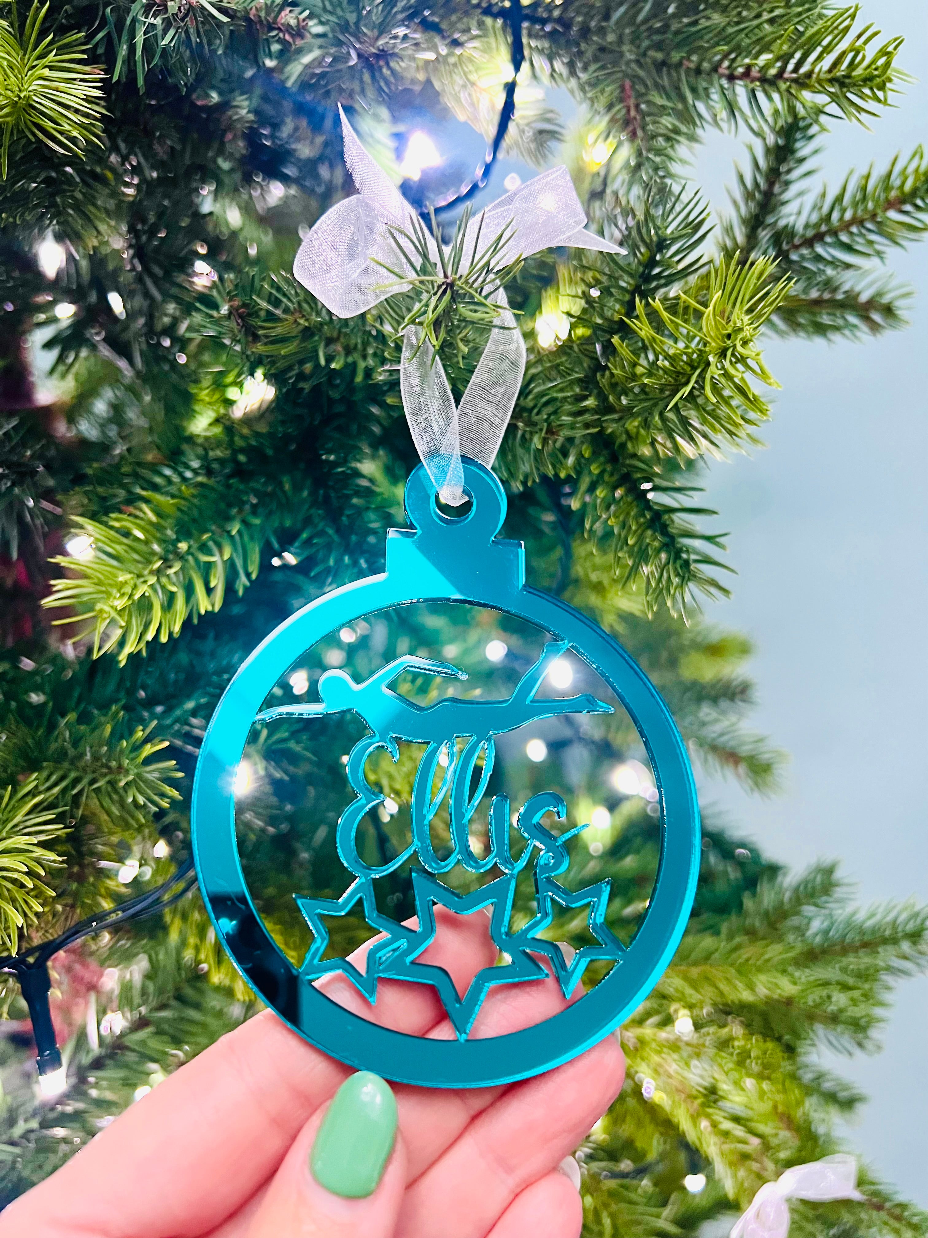 Load image into Gallery viewer, Swimmer - 'Any Name' Christmas Tree Decoration (more colours available)
